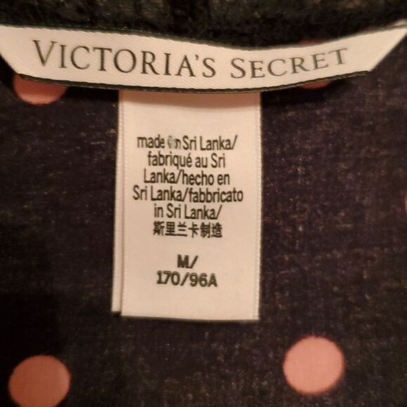 Victoria’s Secret Black Pink Polka-dots Crop Camisole Size Medium - Picture 7 of 8